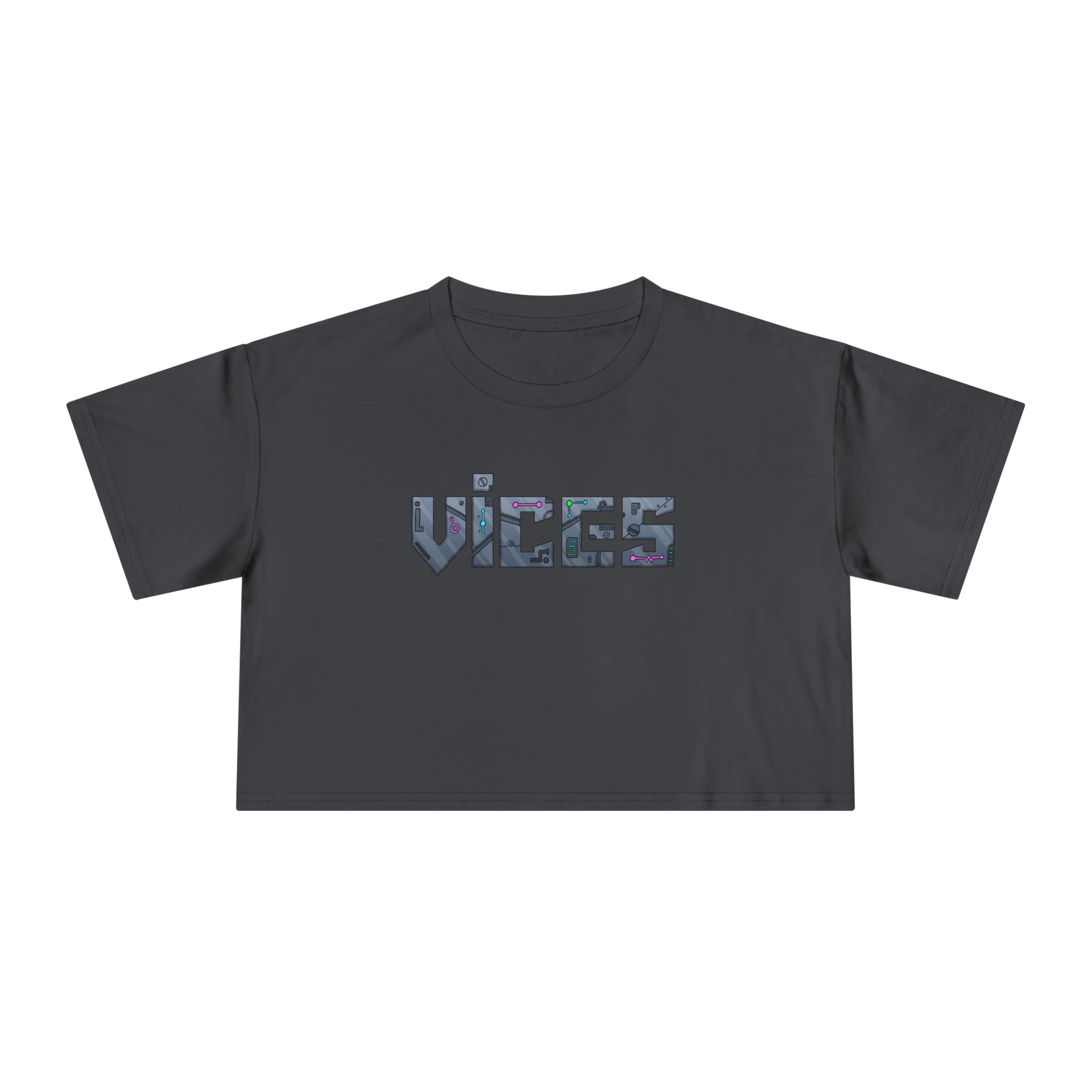 Vices Cyber-Logo Crop Tee