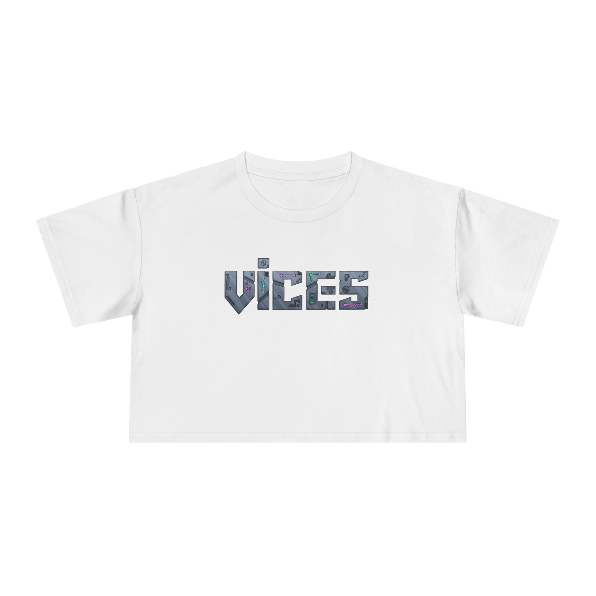 Vices Cyber-Logo Crop Tee