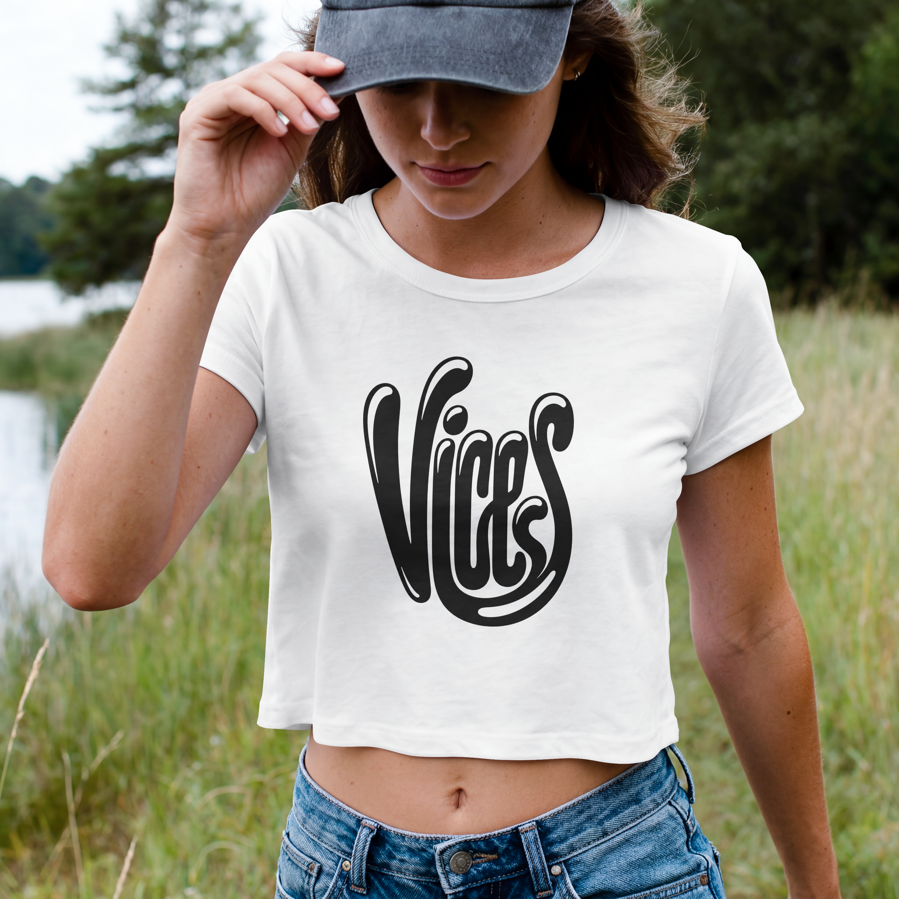 Curly Vices Be A Baller Crop Tee