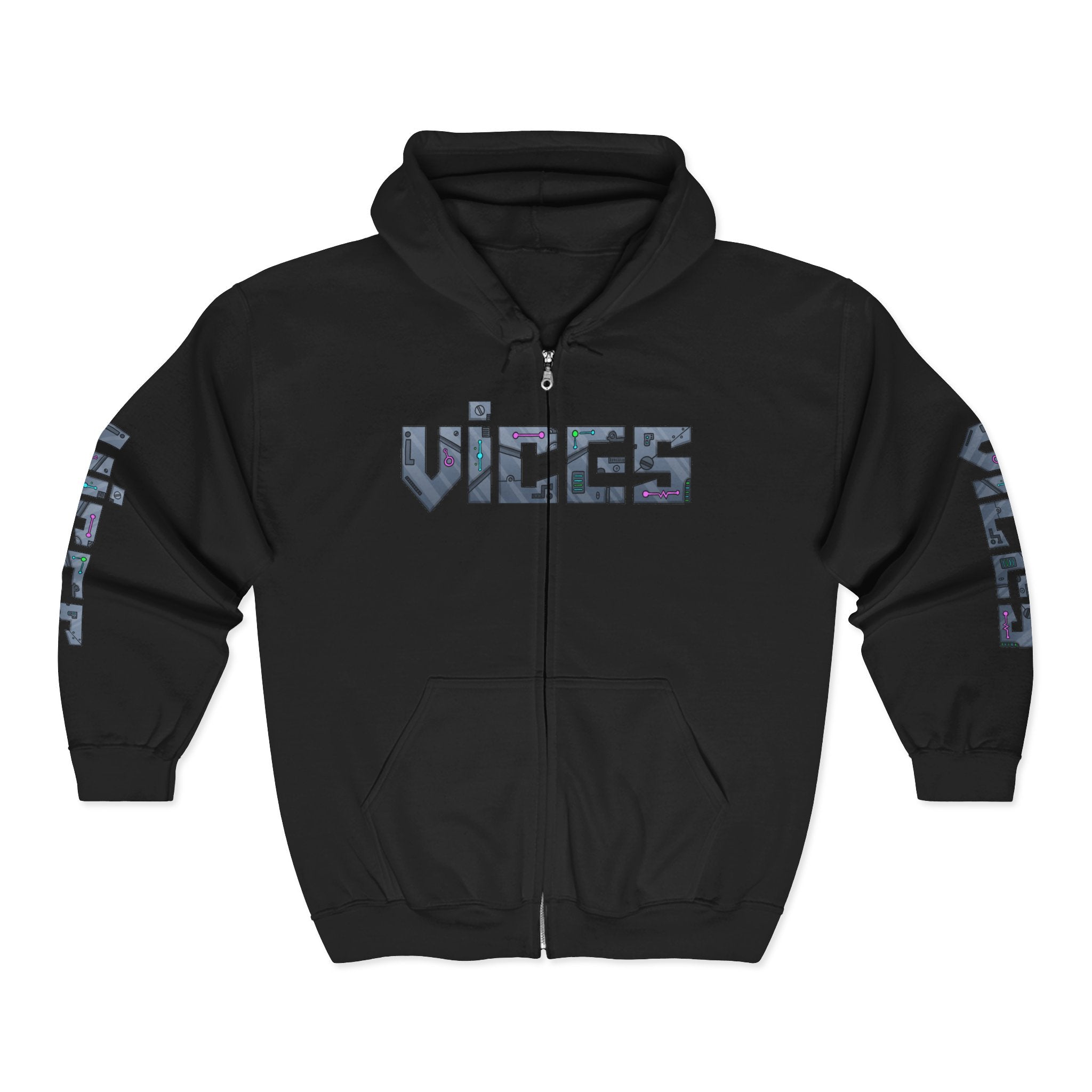 Vices Cyber-Logo Zip Hoodie