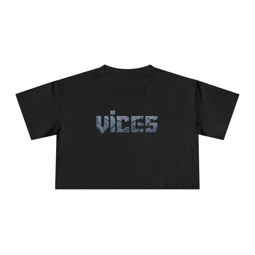Vices Cyber-Logo Crop Tee
