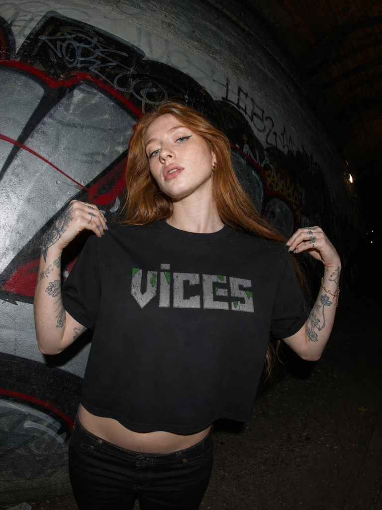 Vices Stoned-Logo Crop Tee